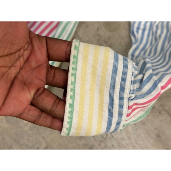 Nautica Multicolor Striped Long Sleeve Button Down Shirt Mens Large - Picture 10 of 11